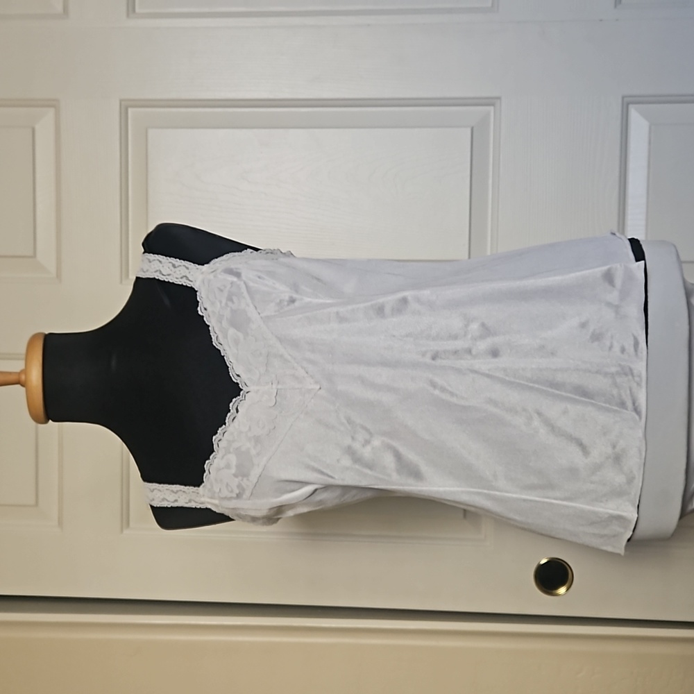 Camisole by Deena All Nylon with Lace Straps    SZ 38 White